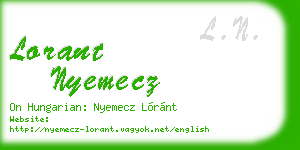 lorant nyemecz business card
